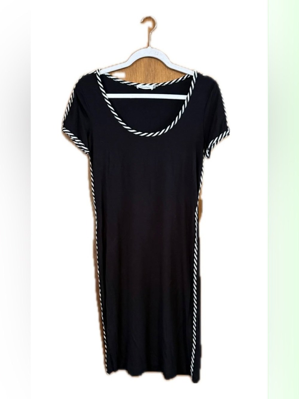Calvin Klein Black Cover-Up Dress with White Rope-Trim